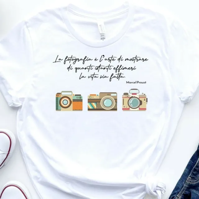 T-Shirt Uomo/Donna in cotone - fotografia + citazione di Proust