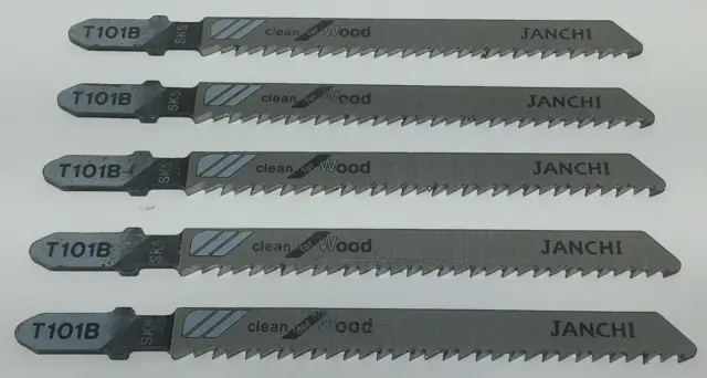 Paquete de 5 cuchillas de sierra de madera contratista Janchi T101B vástago en T NUEVO