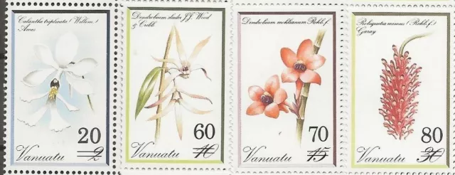 Vanuatu 1991 -  Orchid overprints (Surcharges) - Set of 4 - MNH