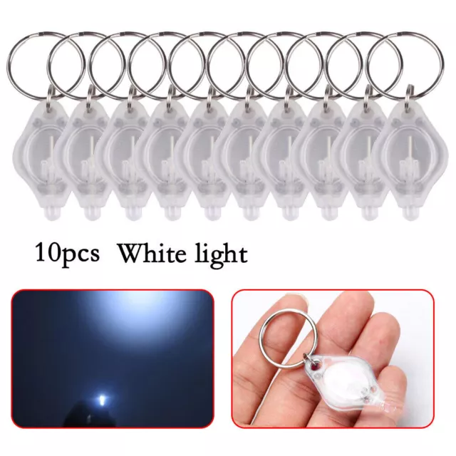 10pcs Mini helle LED Micro leichte Keychain Squeeze leichte Key Ring Camping