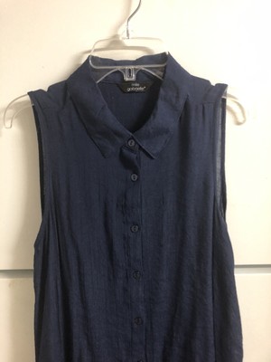 Mlle Gabrielle Women's Casual Sleeveless Dress Navy Blue Size Small
