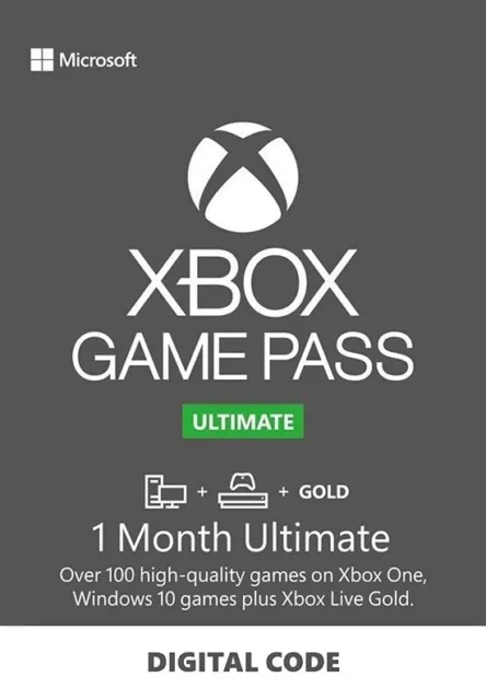 Xbox Ultimate Game Pass código de 1 mes en vivo y dorado ENTREGA INSTANTÁNEA