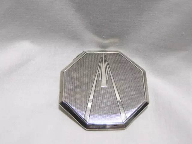 Puderdose 925 Sterling Silber Art Deco Birmingham