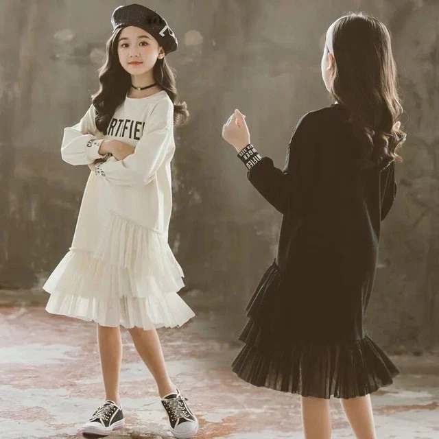 Maniche Lunghe Abiti Rotondo Collo Pullover per Bambini Felpa Top Set Autunno