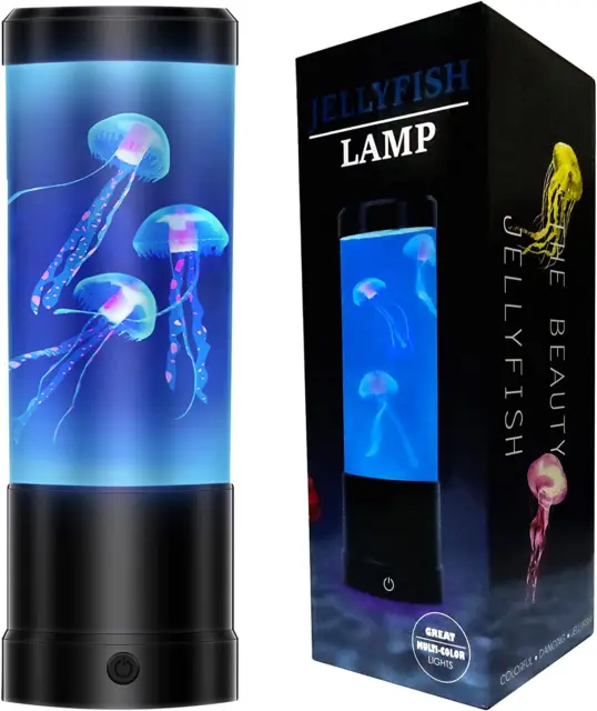 Lava Lamp for Adults Kids, LED Multi-Color Jellyfish Lava Lamps Novelty Night Li