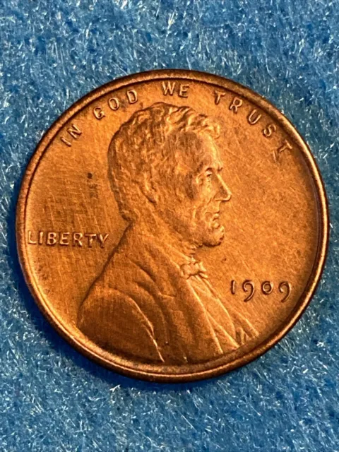 1909 P VDB Lincoln Wheat Cent Red/Brown R/B Penny Cleaned