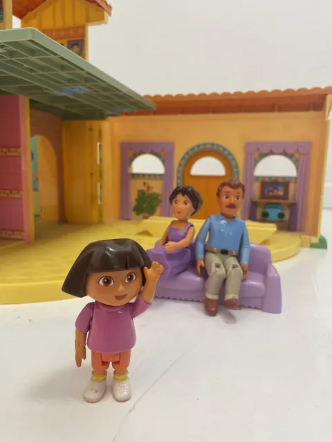 Mattel Dora The Explorer Talking House 2003 Playset Dollhouse With Dora/parents