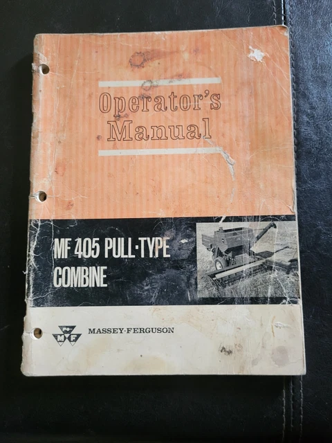 Vintage Original 1966 Massey Ferguson MF 405 Pull Type Combine Operator' Manual