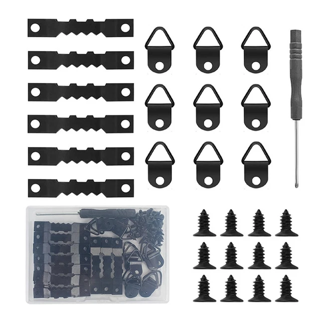 Swpeet Lot de 120 crochets à suspendre en dents de scie à double trou avec vis, pour décoration