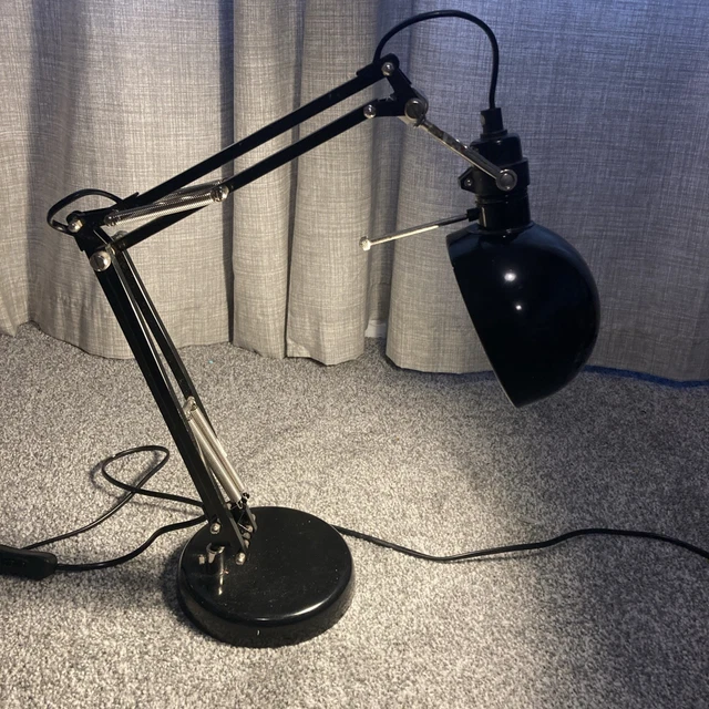 RETRO IKEA FORSA Desk/Table/Work Lamp, Black Metal Multi Angle ...