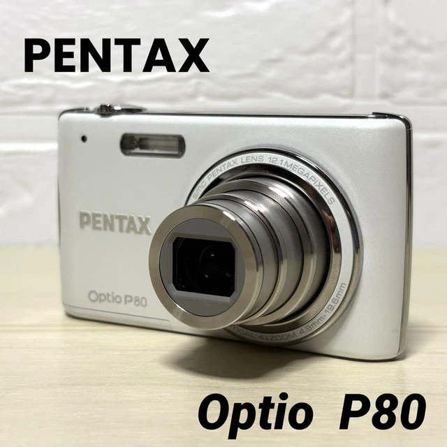 PENTAX OPTIO P80 Compact Digital Camera White Used Working