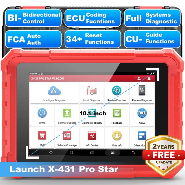 LAUNCH X431 PRO Star OBD2 Diagnostic Scanner Bidirectional ECU Coding ...