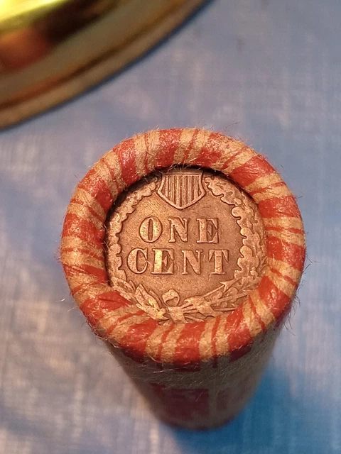 One Bulk Indian Head / Wheat Back Pennies Shotgun Roll - Lot # 469
