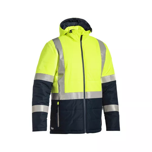 BISLEY  Taped Two Tone Hi Vis Puffer Jacket BJ6929HT MENS HIGH VISIBILITY