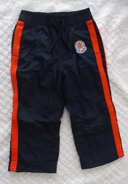 Baby Gap 3T Boys Pants athletic elastic waist EUC navy orange fall winter