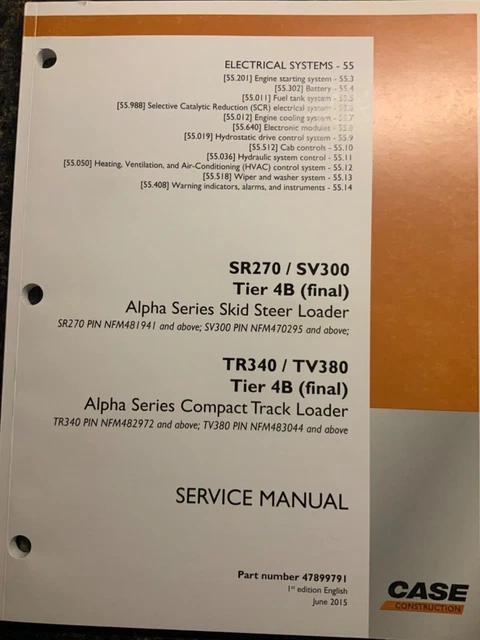 CASE Alpha Series Skid Steer Compact Track Loader Service Manual