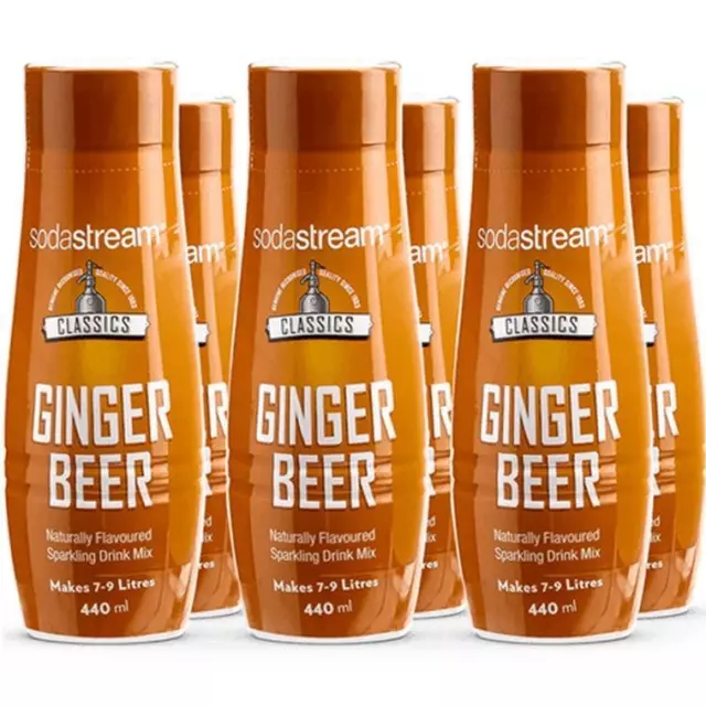 NEW 6x SodaStream Ginger Beer Syrup Soda Mix 440mL Pack BULK 3