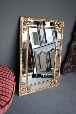 Carved wood gilt framed Venetian style mirror ornate antique acanthus scrolls 3