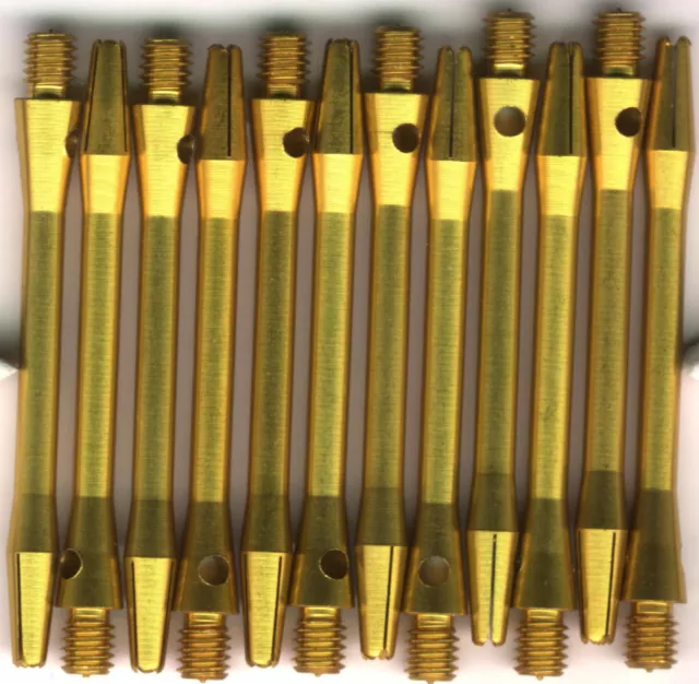 2in. 2ba Gold Aluminum Dart Shafts: 3 per set