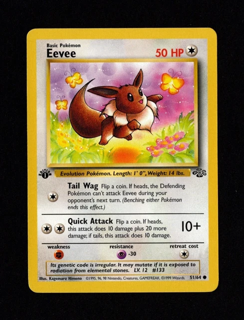 POKEMON Jungle 51/64 EEVEE 1st Edition Non-Holofoil 1999 NEAR MINT Lot 3