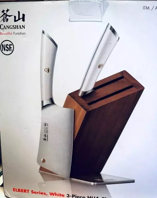 Cangshan Elbert L1 Series 3-Piece Cleaver Knife Block Set German Steel Butcher
