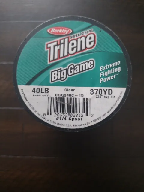 Berkley Trilene Super Strong Big Game Monofilament Line Clear  40lb 370 Yards