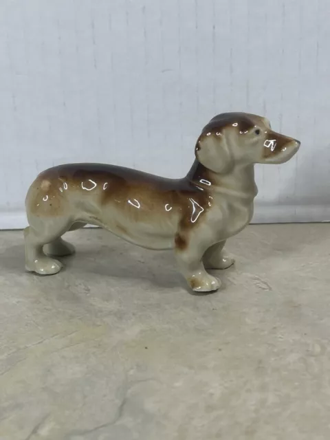 Vintage Dachshund Porcelain Figurine Made In Japan Doxie