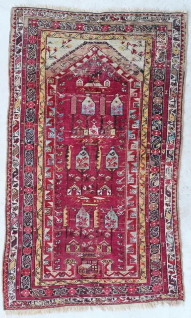 Tapis rug ancien Turc Anatolie Tribal Oriental Kirsehir Pre-1900