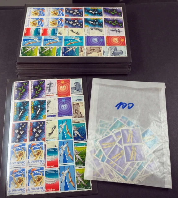 1978 San Marino; 100 komplette Jahrgänge mit Flugpost, **/MNH, ME 810,-