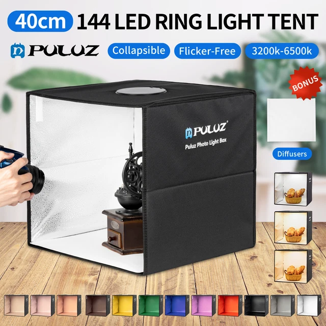 25/40CM PULUZ Portable LED Light Tent Photo Box Cube Photo Studio Photography