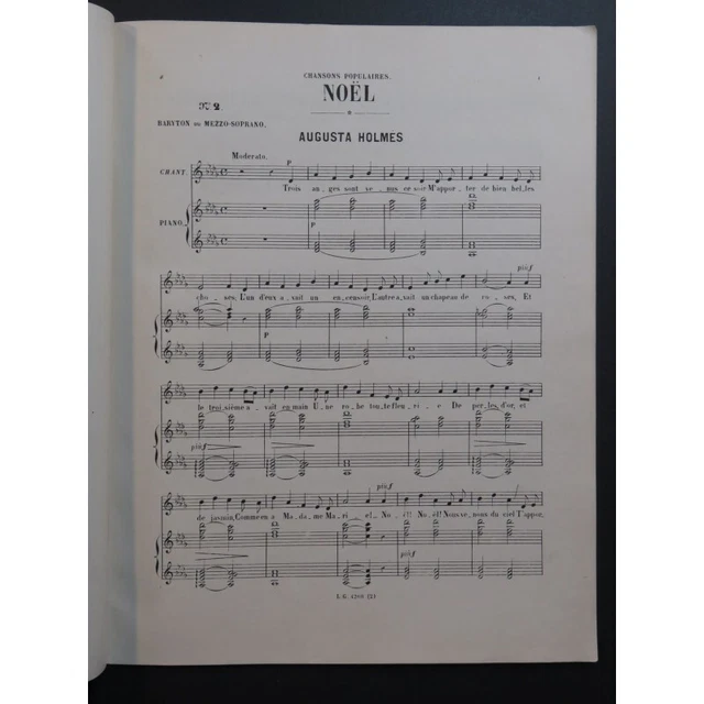 HOLMÈS Augusta Noël Chant Piano ca1885 3