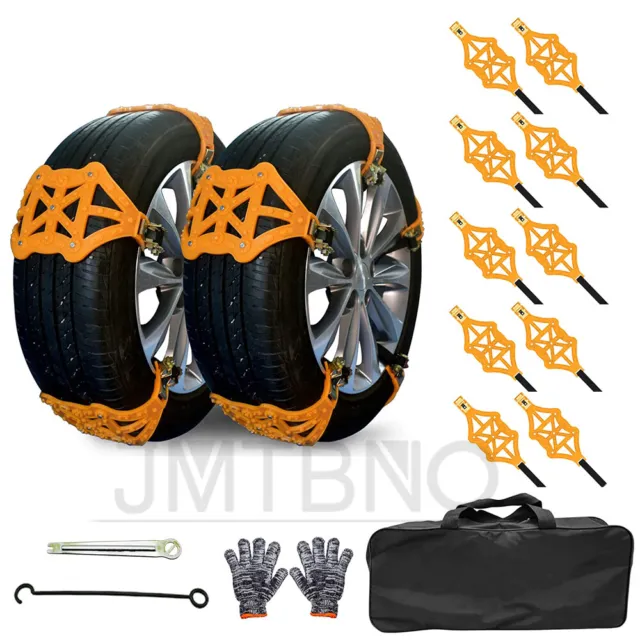 10 PCS Snow Tire Chain for Car Truck SUV Anti-Skid Emergency Winter Driving New