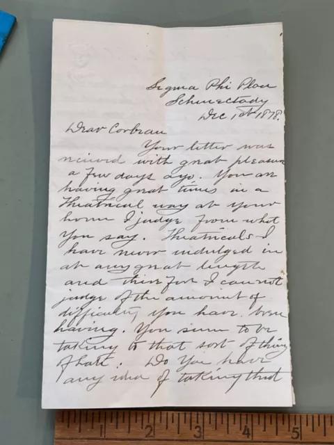 1878 Sigma Phi Fraternity Union College letter members