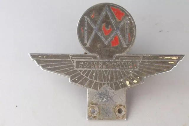 alte Auto Plakette - Aston Martin Owners Club AM - vintage car badge