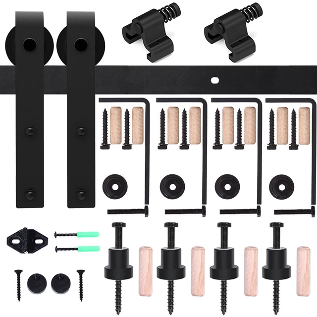 4FT-20FT Sliding Barn Door Hardware Kit Rail Roller Closet Ceiling Mount Track 2