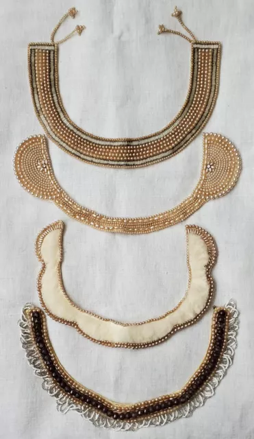 Lot 4 Vtg Detachable Collars, Truly Regal Art Craft Japan,Pearl,Beads,Rhinestone