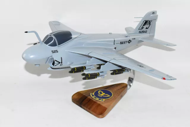 VA-128 Golden Intruders A-6e Intruder Model, 1/36th Scale, Mahogany, Navy