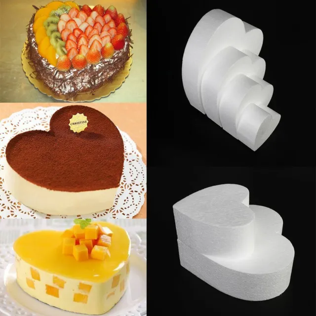 Dummy Practice Model Cake Foam Mould Heart Shaped Polystyrene Styrofoam