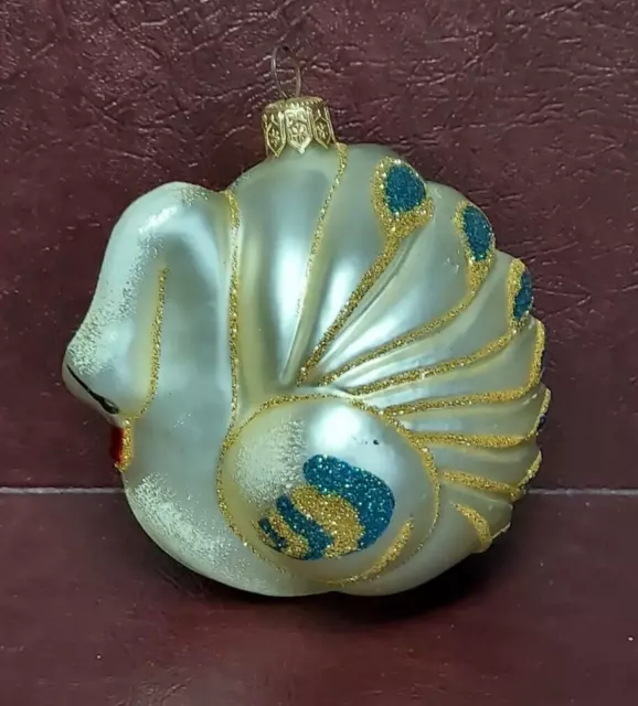 KURT ADLER POLONAISE Glass Swan Ornament Hand Blown Christmas Komozja ...