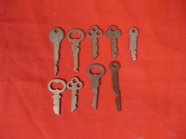 Lot Of 9 Vintage National Cash Register Original Keys (Lot C)