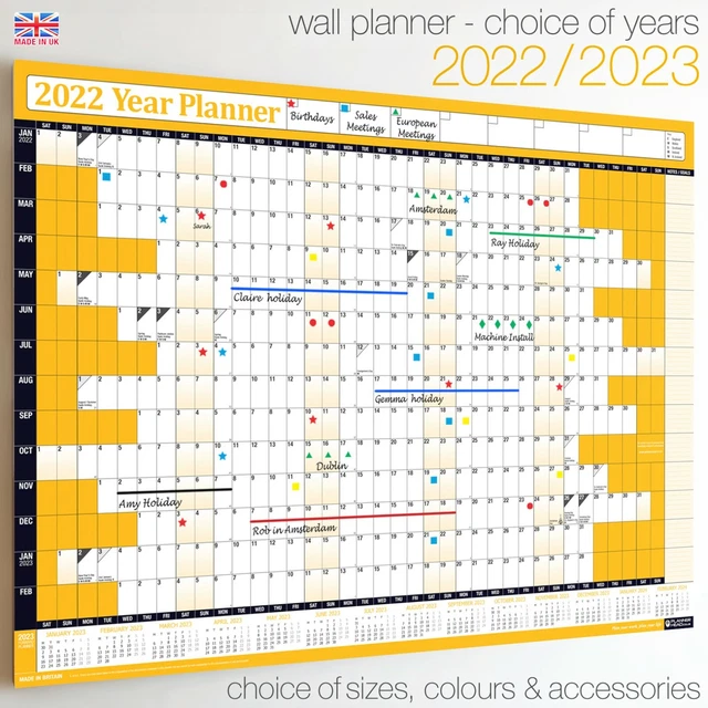 2023/2024/2025 WALL CALENDAR Holiday Planner Staff Office 12 Month