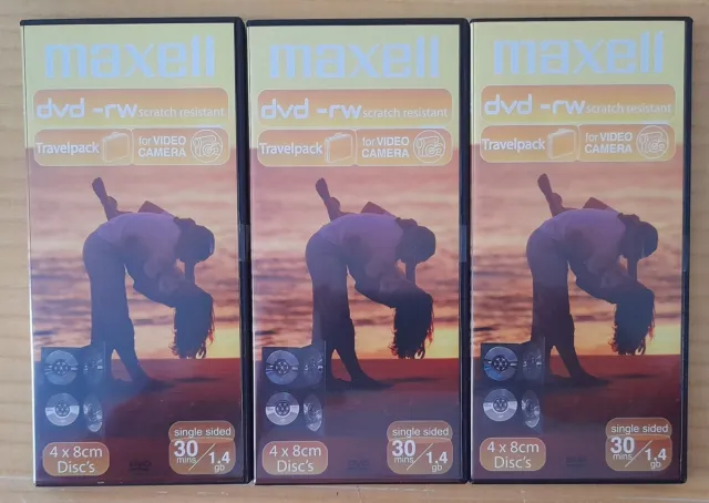 12x Maxell DVD-R 8 CM 1,4 GB 30 min Videokamera Camcorder Reisepaket 2er-Packung