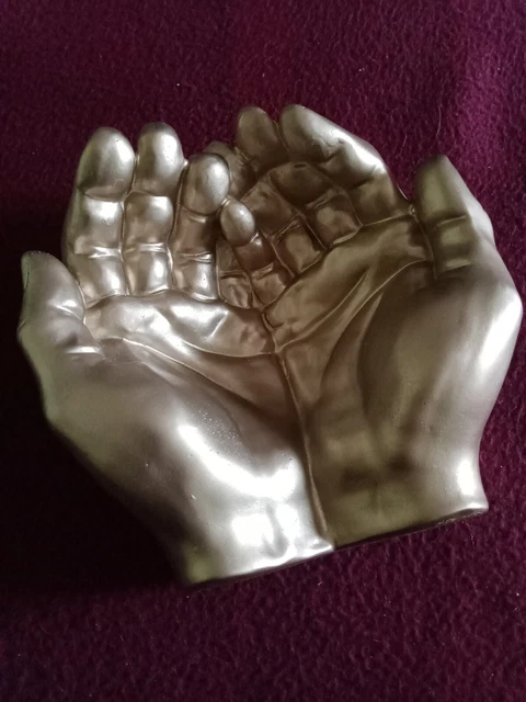 Vide poche en forme de mains doré - Collection déco vintage