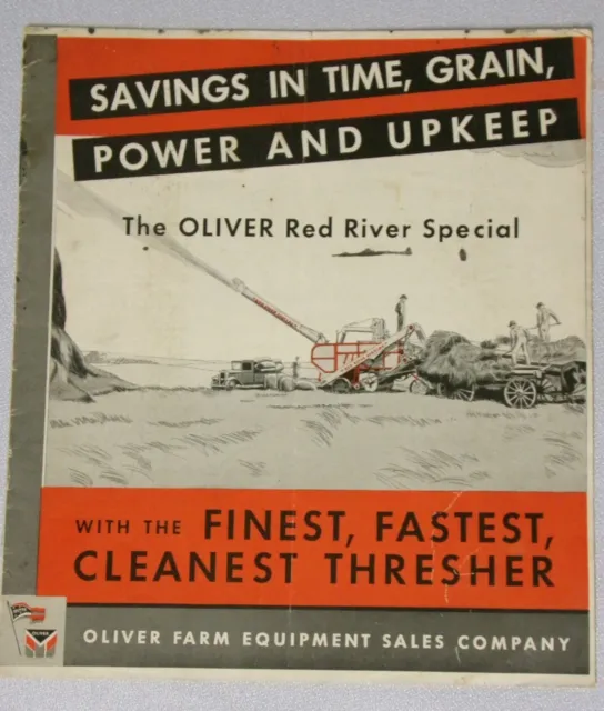 Oliver Red River Special Thresher Advertising Brochure 16 pgs. 1930's Good cond.