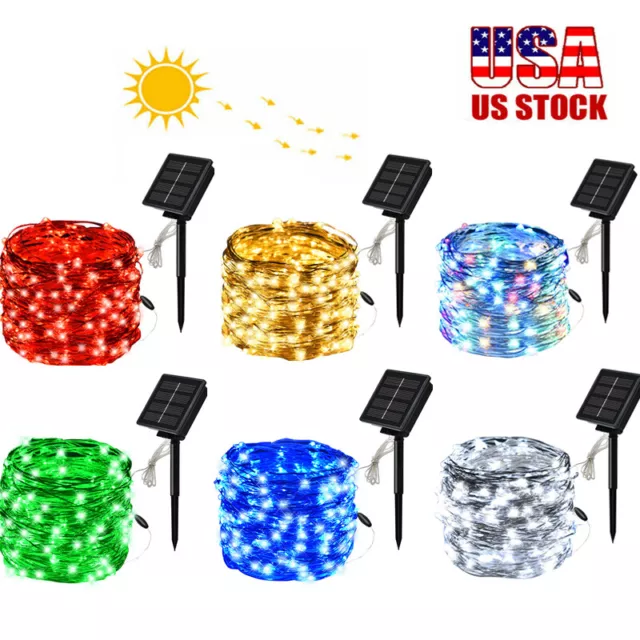 100-400 LED Solar Power Fairy Lights String Garden Outdoor Party Christmas Lamp