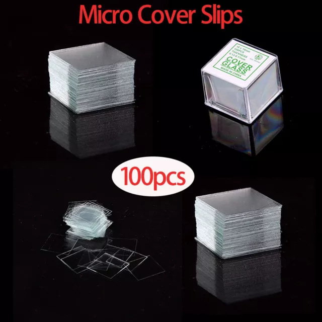 100Pcs Square Glass Micro Cover Slips 22mm x 22mm For Microscope Slide Cover