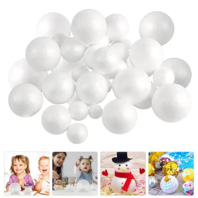 30 piezas bolas de espuma en blanco modelos de bolas sin terminar hágalo usted mismo espumas de bolas juguetes hágalo usted mismo artesanía