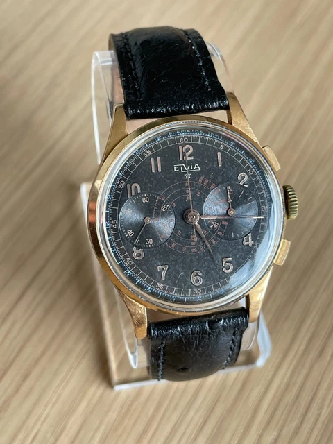 Montre Homme Vintage ELVIA Chronographe - Occasion Très Bel État