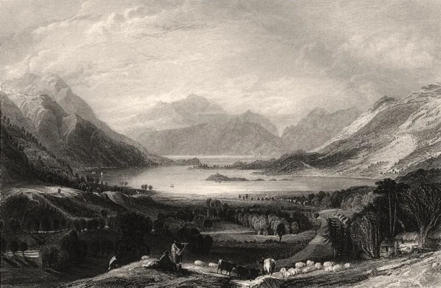 Loch Leven, looking towards Ballachulish Ferry. Scotland. ALLOM c1840 print
