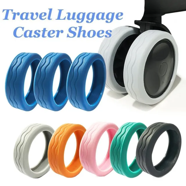 8PCS/Set Silicone Luggage Wheel Covers Trolley Box Casters Cover  Luggage